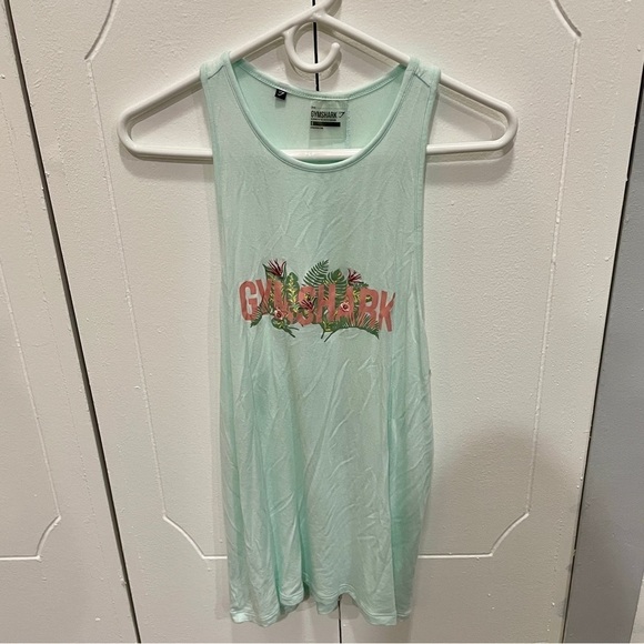 Gymshark Mint Green Relaxed Graphic Tank Top - Picture 1 of 9